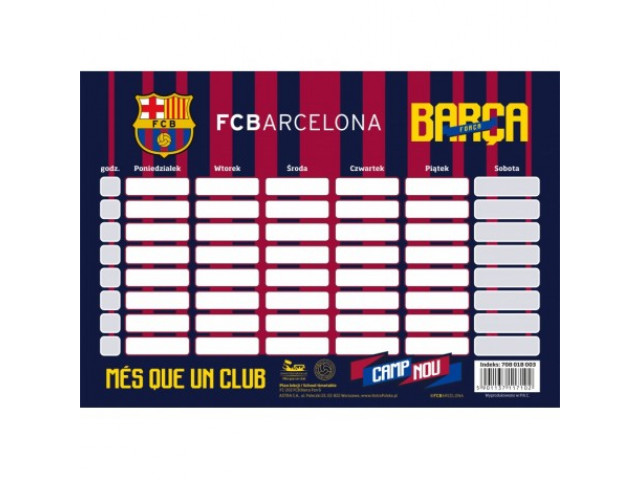 Rozvrh hodín / Timetable FC BARCELONA, FC-202, 708018003