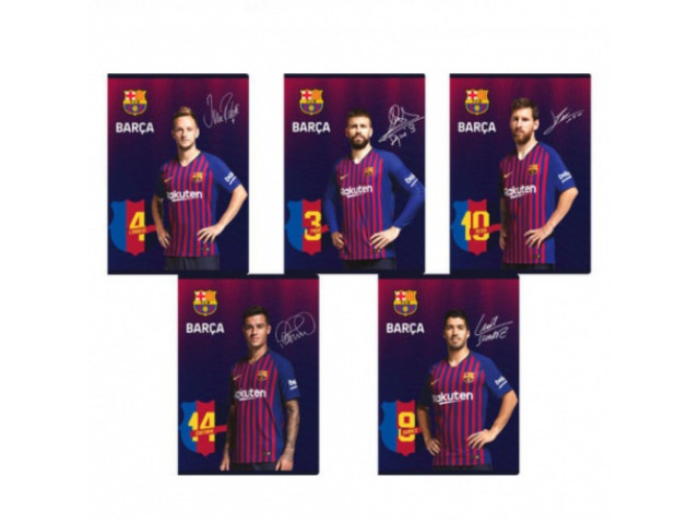 FC BARCELONA, Zošit A5 štvorčekový (5x5mm), 16 listov, mix vzorov, 102019001