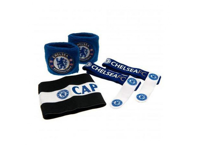 Accessories set CHELSEA F.C. (2x potítko, kapitánska páska, 2x držiak chráničov)