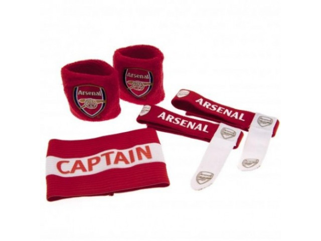 Accessorries set ARSENAL F.C. ( 2x potítko, kapitánska páska, 2x držiak chráničov)